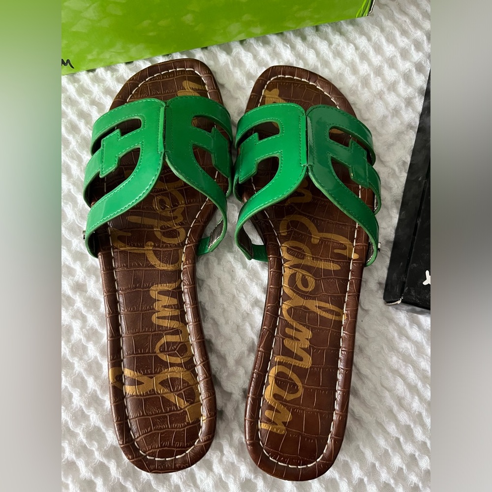 NIB Sam Edelman Bay Flat Patent Leather in Green